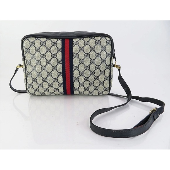 Gucci Black and Gray Crossbody Bag with Red Stripe - Picture 3 of 15